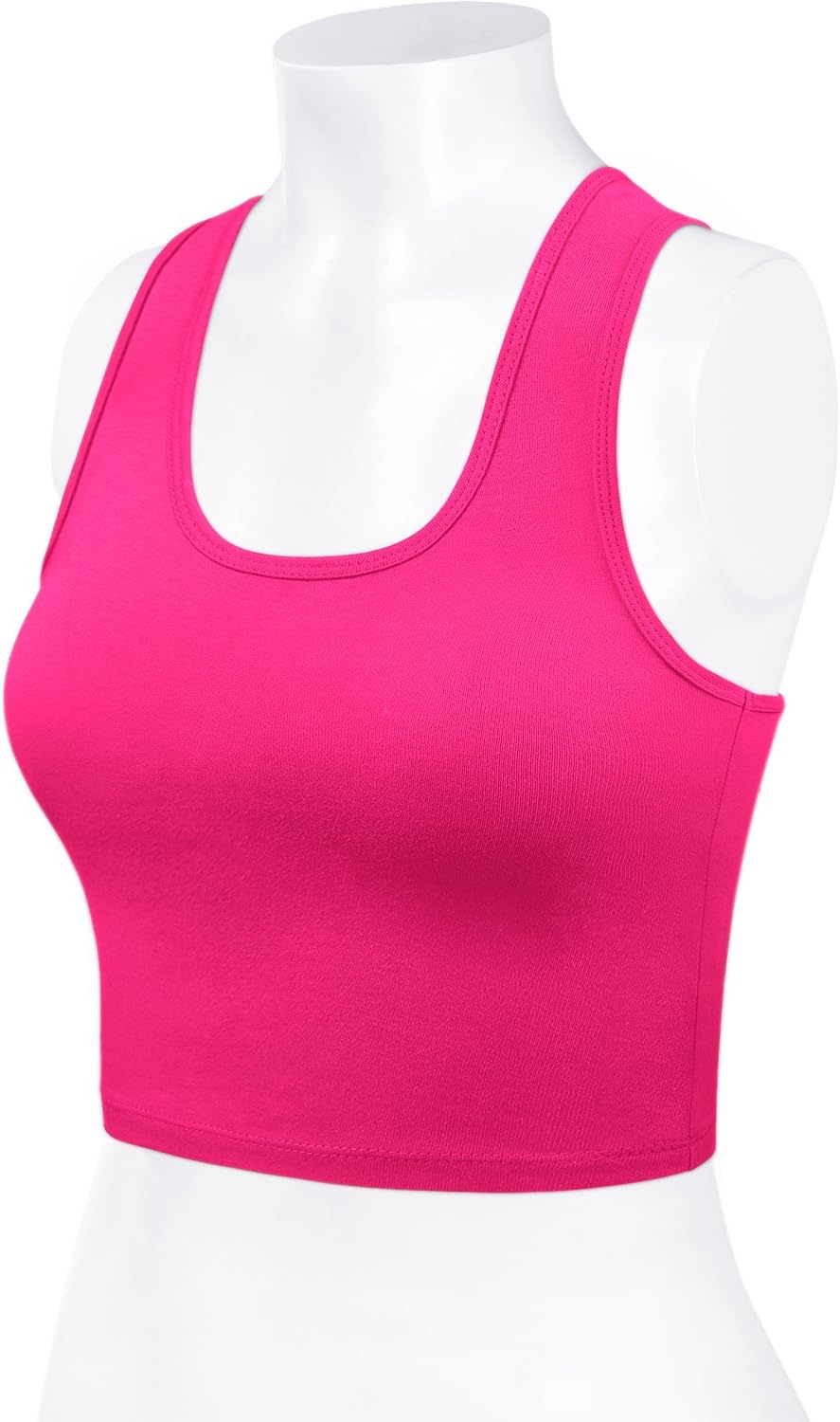 Women Sleeveless Racerback Crop Camisole Tank Tops Cotton Basic Shirts - Image 5