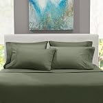 Hearth & Harbor Ensembles de Draps à Poche Profonde Supérieure, Ensemble de Draps de Lit de Luxe Doux de 6 Pièces S'adapte aux Matelas de 18 à 24 Pouces - Roi, Vert Olive