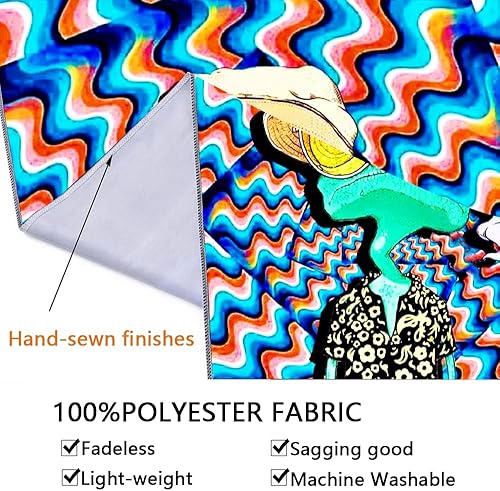 Miniatura 49 de ADDWel Tapiz de calavera de luz negra, tapiz psicodélico negro que brilla en la oscuridad, tapices reactivos a los rayos UV, carteles para colgar