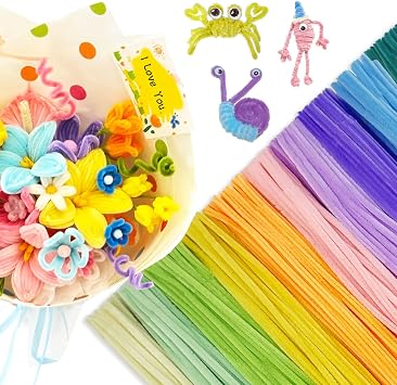 500pcs Pastel Pipe Cleaners,10 Assorted Colors Macaroon Pipe Cleaners Crafts, Bulk Pipe Cleaners Fuzzy Wire Chenille Stems for Art and Craft Projects Flowers Creative Gift Party Decorations