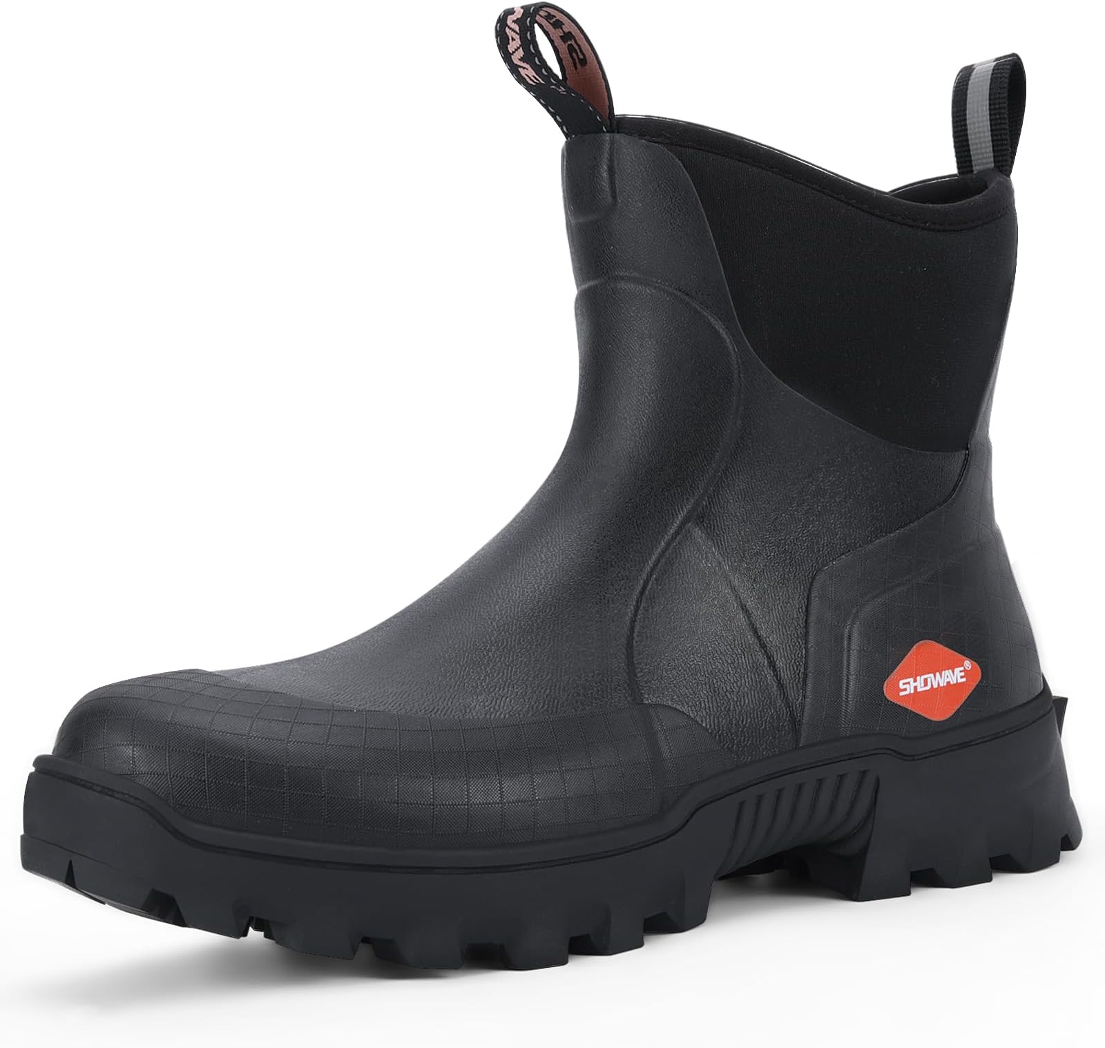 Men's Short Rubber Boots Waterproof Rain Boots Insulated Working Booties with Comfortable Sports Sole