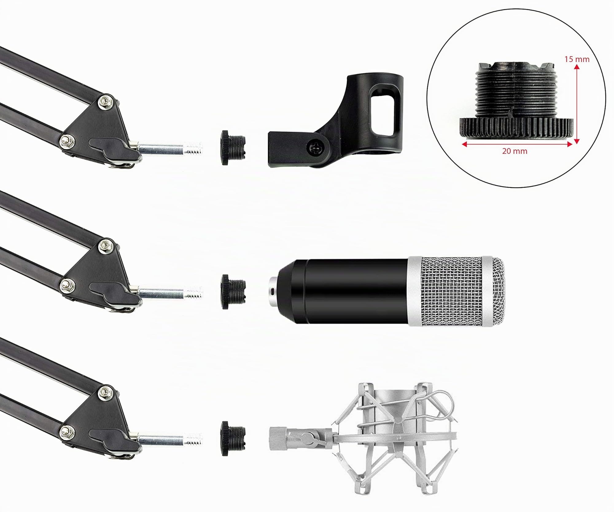 RockJam Support de Microphone à Ciseaux