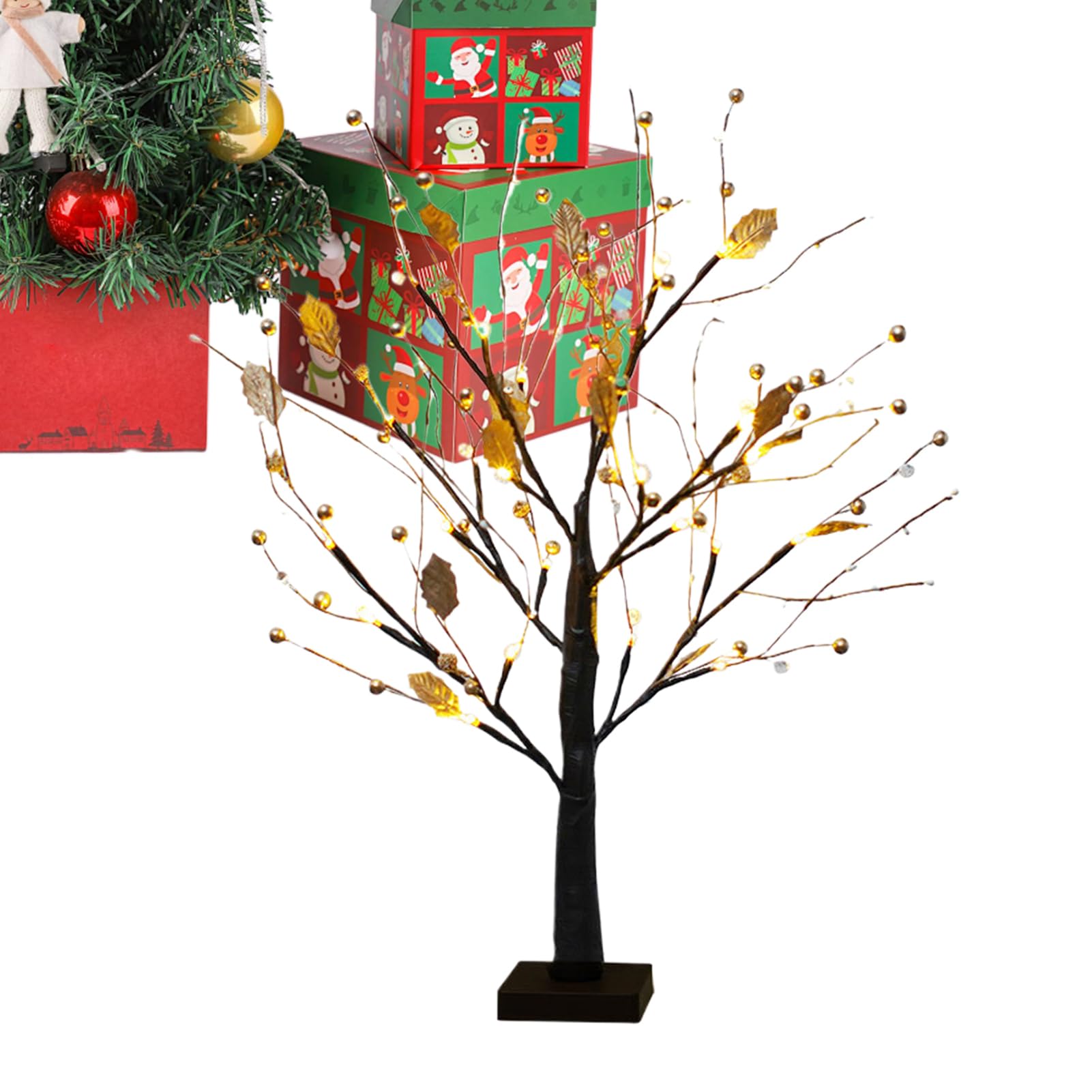 Árbol brillante de 24 ramas con luces led para mesa de salón