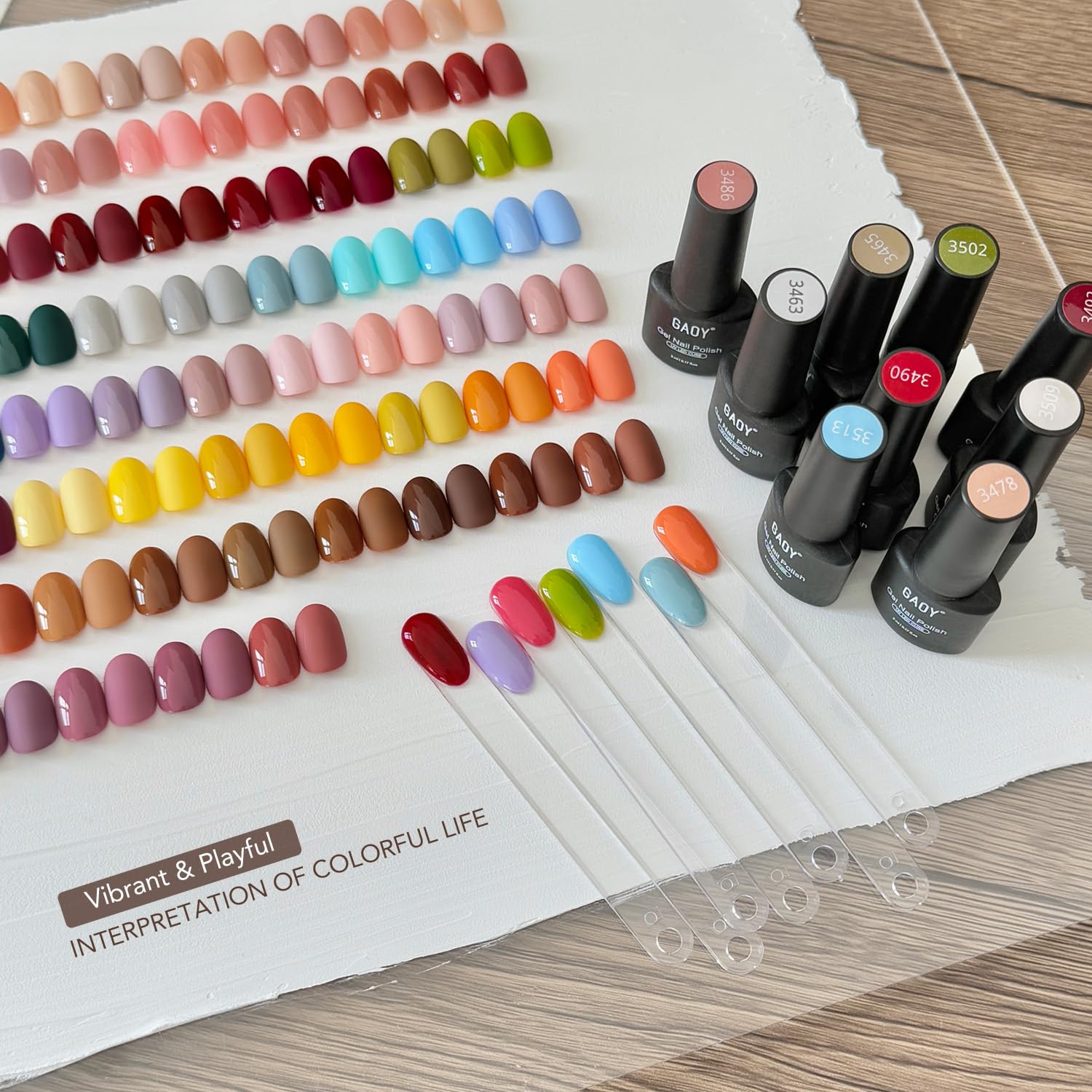 GAOY 108 Pcs Gel Nail Polish Set, 100 Colors All Season Gel Polish Kit Red White Black Purple Green with 8 Pcs Soak off Base Glossy Matte Top Coat & Builder for Nail Art DIY Manicure at Home