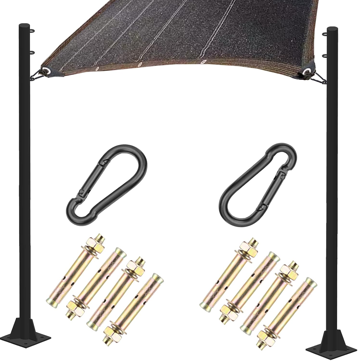 Amazon.com: Shade Sail Poles Kit Enlarged Diameter Thickening, 9Ft Sun ...