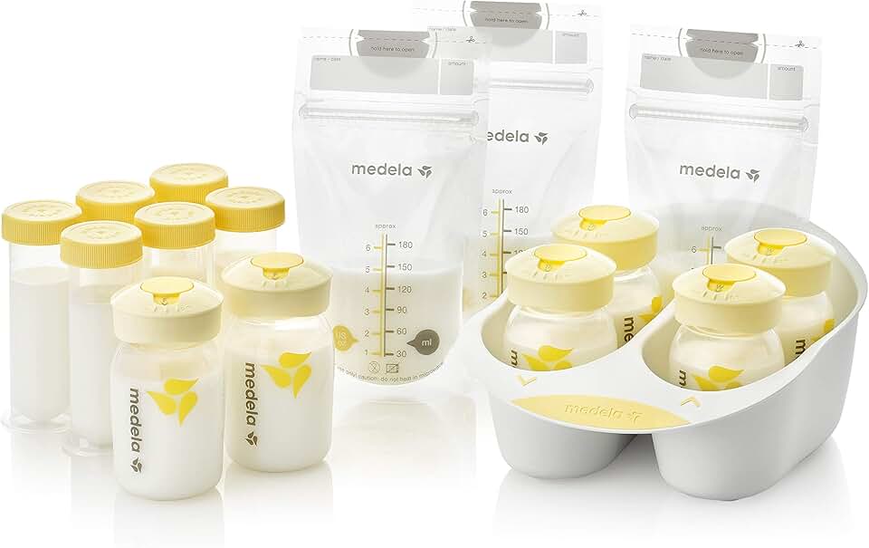 Medela Breast Milk Storage Solution Set, Breastfeeding Supplies &amp; Containers, Breastmilk Organizer, Made Without BPA