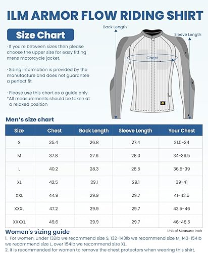 Miniatura 6 de ILM Chaqueta de motocicleta Armor Flow para hombres y mujeres de malla camisa de montar cuerpo pecho CE acolchado modelo AF01