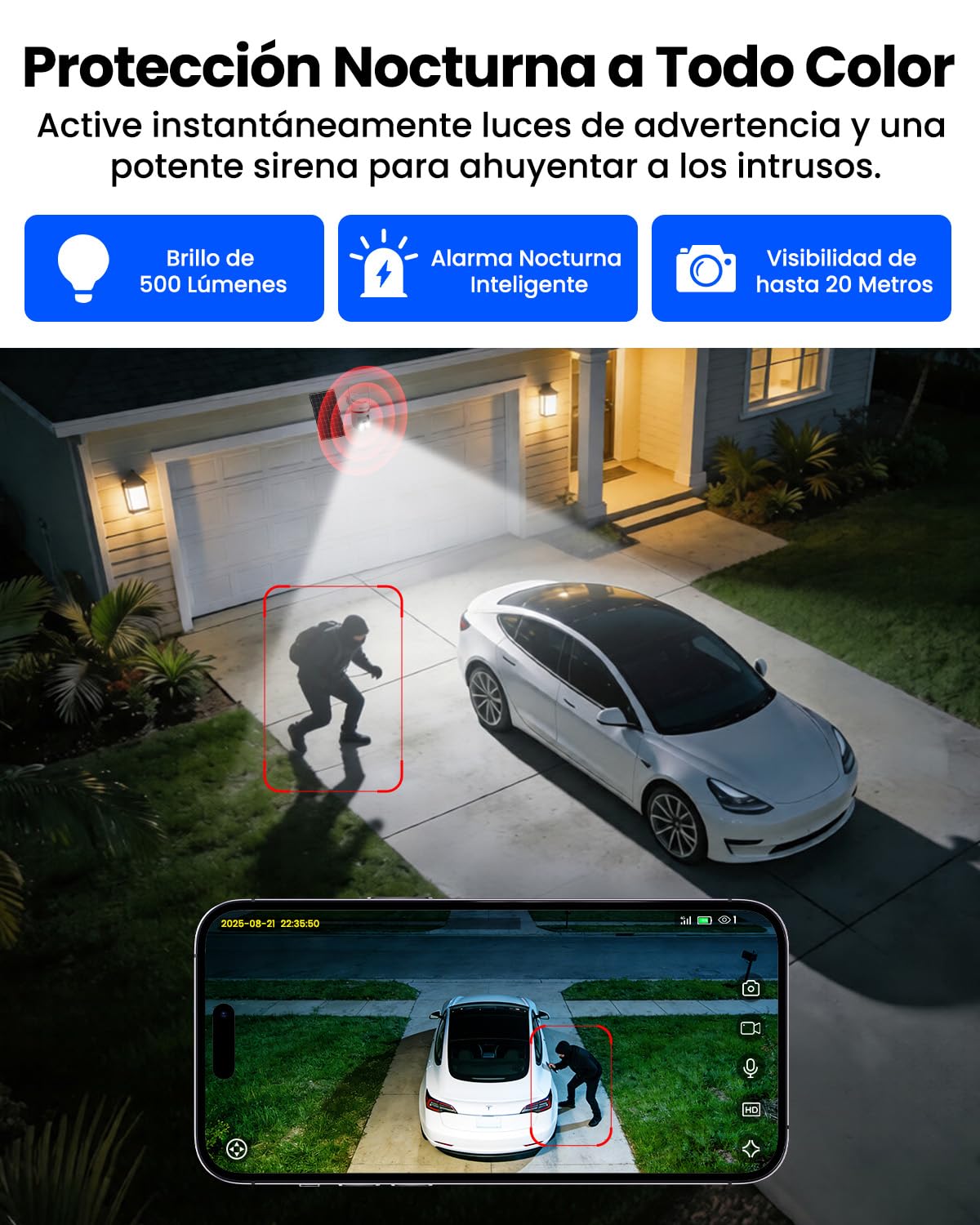 UCOCARE Camara Vigilancia 4G Exterior Solar, 360° Camara Solar 4G sin WiFi