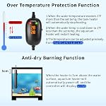 HiTauing Chauffe-eau, 50W/100W/200W/300W/500W Chauffe-citerne submersible pour poissons avec protection contre les surtempératures et extinction automatique lors de la sortie d'eau pour l'eau salée et douce