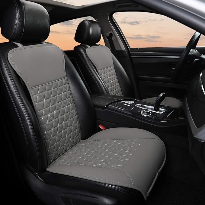 Black Panther 1 Pair Luxury PU Leather Front Car Seat Covers Protectors