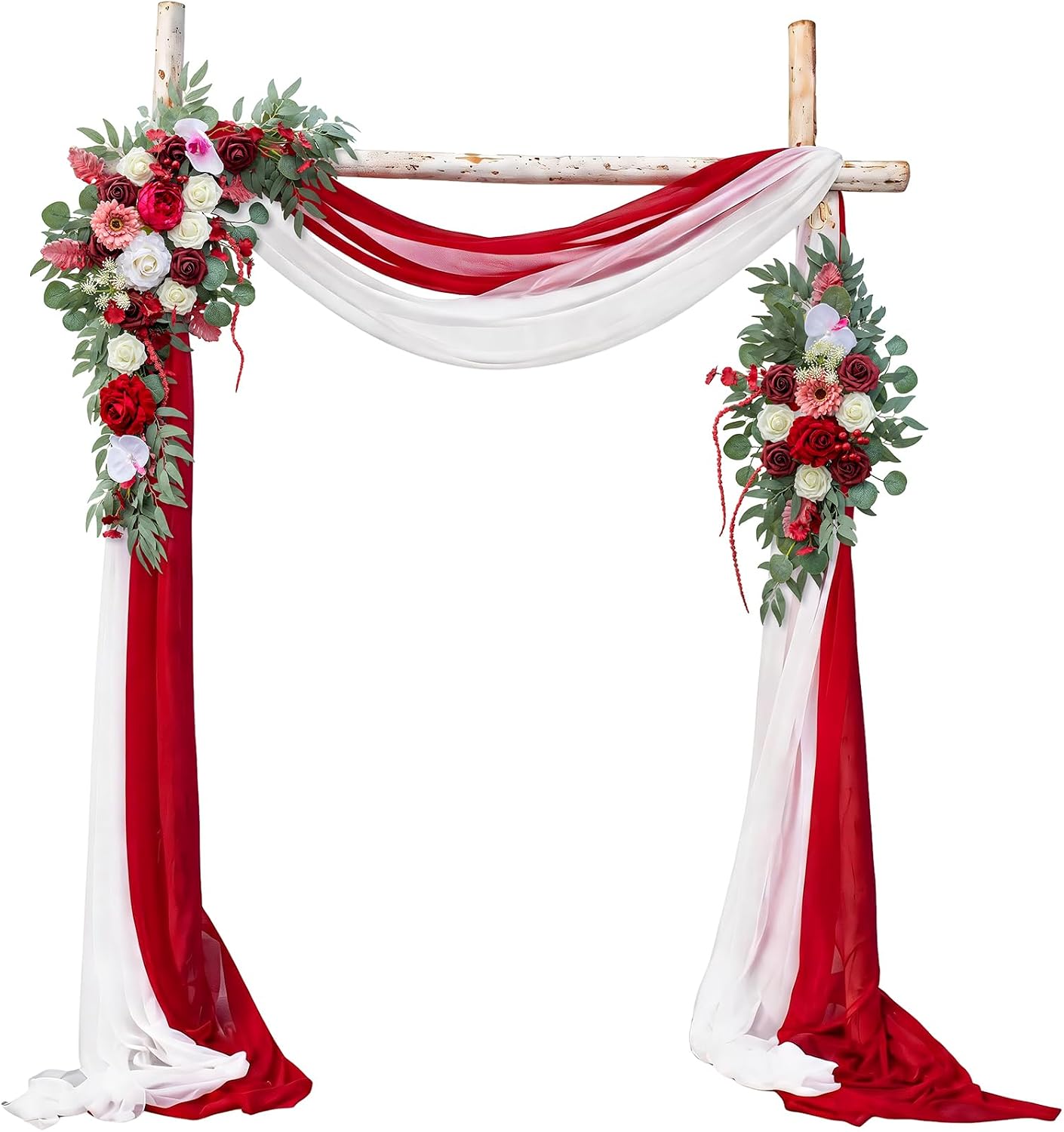 Lisuun Artificial Wedding Arch Flowers for Ceremony Backdrop Decor