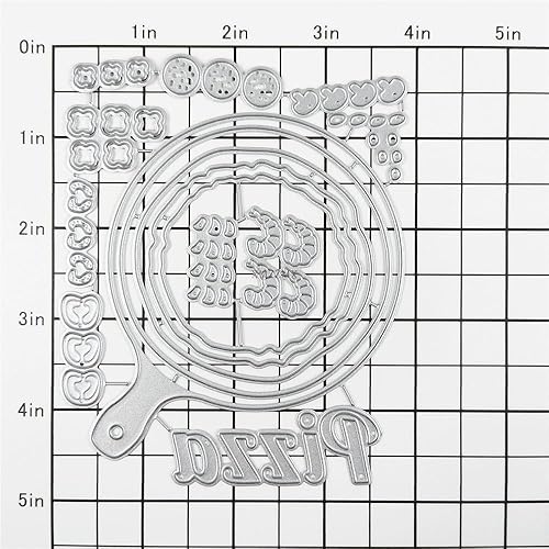 Miniatura 3 de Shadow Pizza - Troqueles de corte de metal para hacer tarjetas, kit de troqueles en relieve de papel, suministros de bolsillos de almacenamiento,