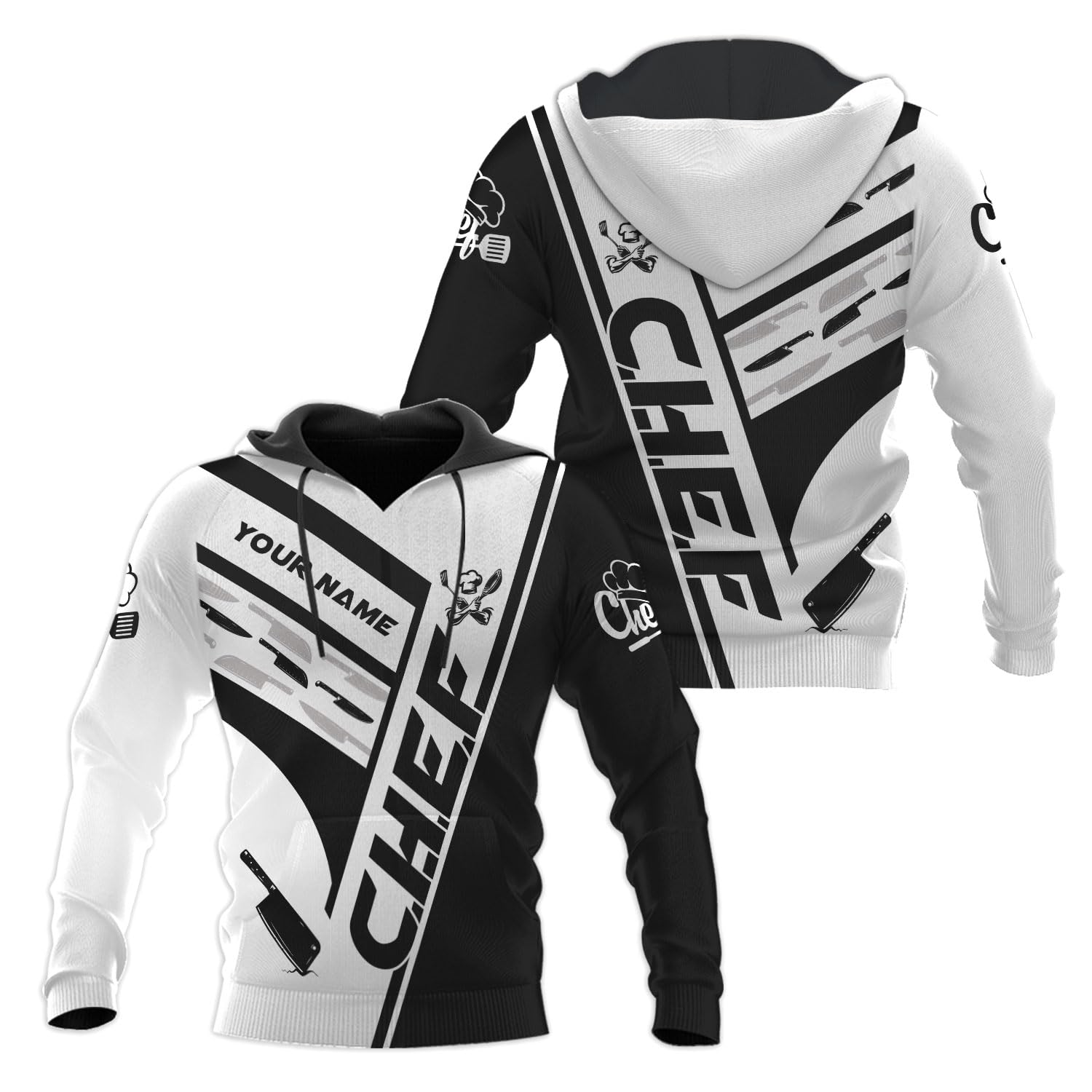 Personalized Chef Shirt Master Chef 3D Shirts Custom Name Chef Utility Tshirt Chef Cook, Uniforms for Chef, Master Chef Gifts (Polyester Blend, Chef 10)