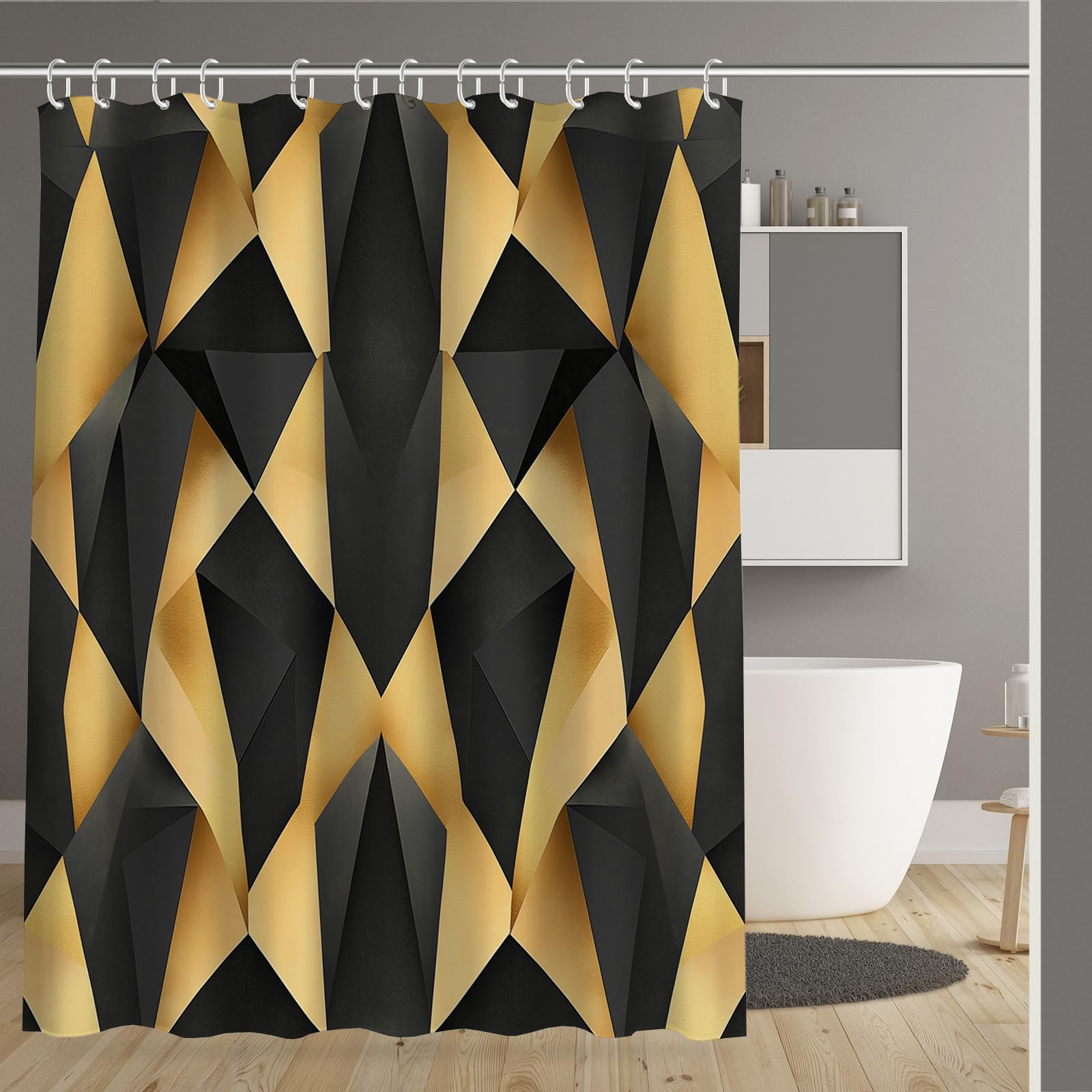 Rideau de douche origami pour une salle de bain moderne et relaxante