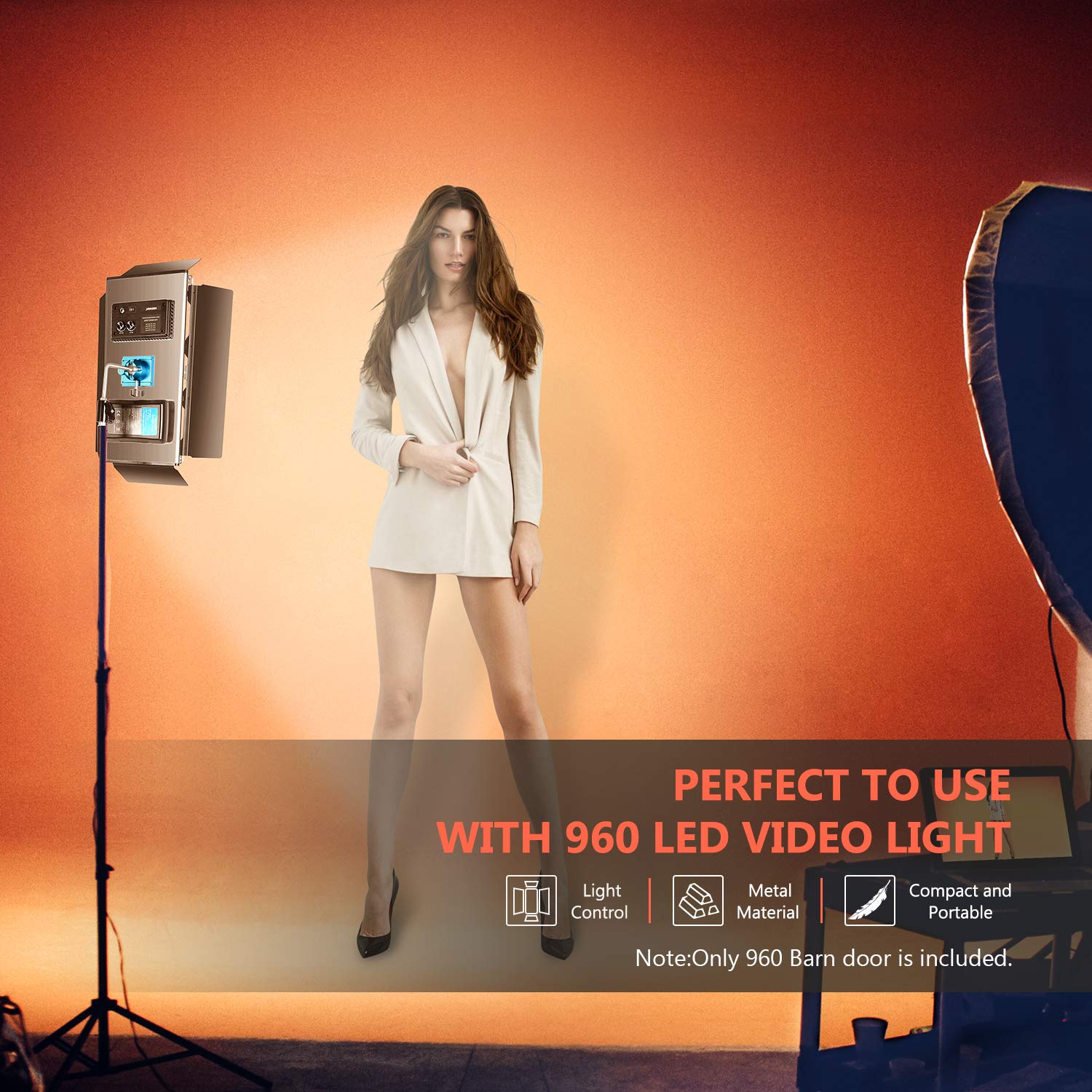 Barndoor Neewer 4 Feuilles Pour Lumière Vidéo 480 LED - Contrôle Précis De La Lumière