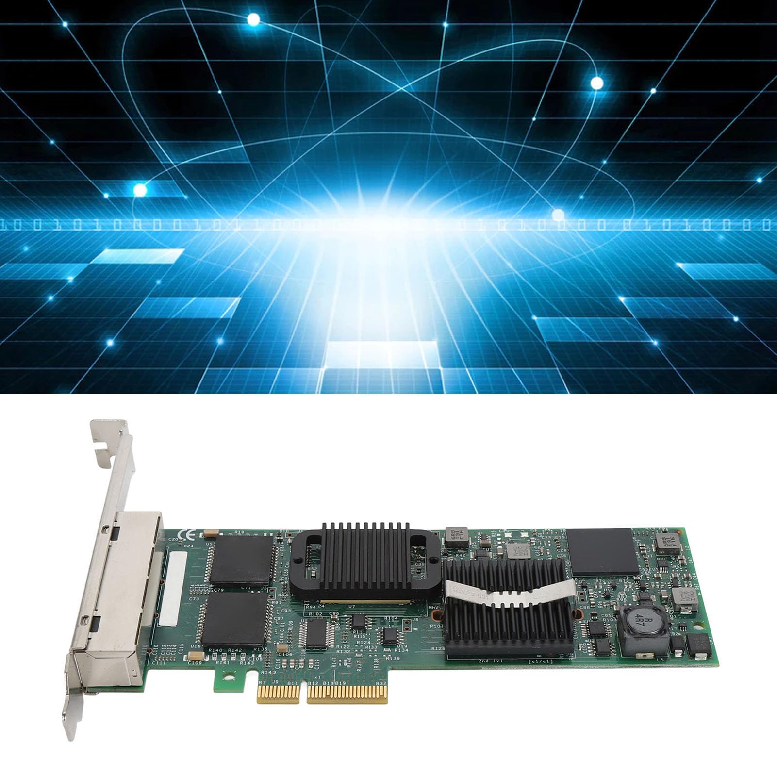Hidyliu Scheda di Rete PCIe Gigabit Adattatore Professionale a 4 Porte RJ45 per Prestazioni del Server Migliorate e Installazione Semplice