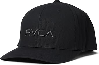 RVCA Men's Flexfit Curved Brim Fitted Hat Baseball Cap