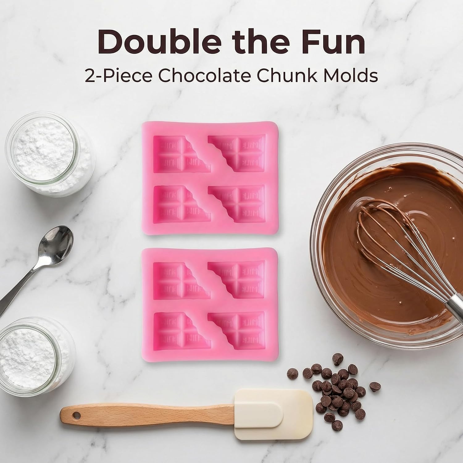 2 Pcs Art Chocolate Mold Candle Molds Silicone Half Chocolate Shape Mold for Soap and Candle Making Mini Marshmallow Novelty Wax Molds for Baking Imbeds Food Decorations Craft Projects