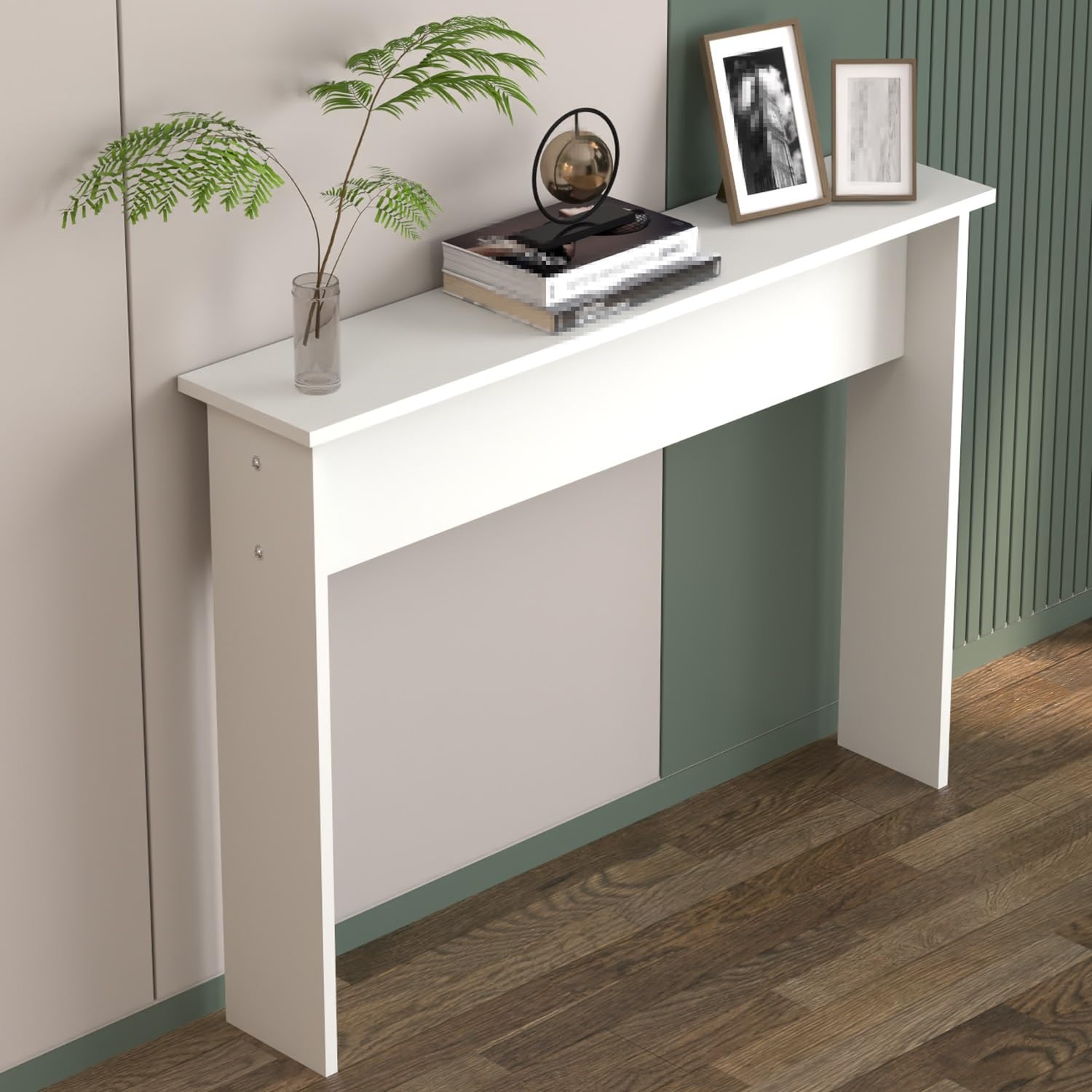 Copritermosifone, Tavolo Consolle Moderno per Ingresso, Corridoio, Soggiorno, Mensola Sopra Termosifone per Casa, Lamiera Spessa, Carico Massimo 30 Kg(White,60x20x74cm/24x8x29in)