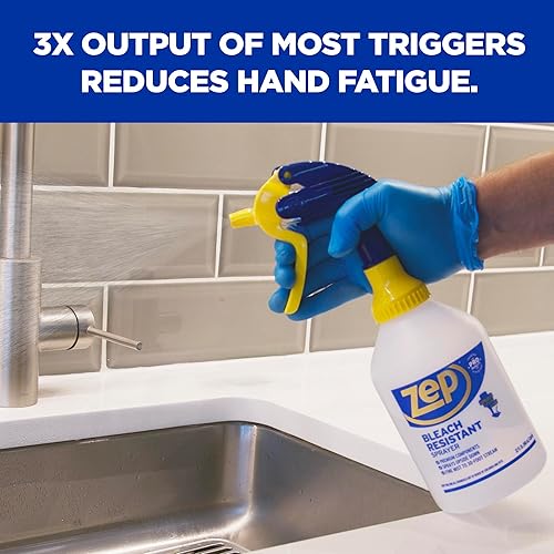 Miniatura 7 de Zep Botella Pulverizadora Profesional Resistente a la Lejía - 32 oz (Caja de 12) - ZUPRO2 Chorro de 30 Pies o Rocío Fino, Medidas de Boquilla