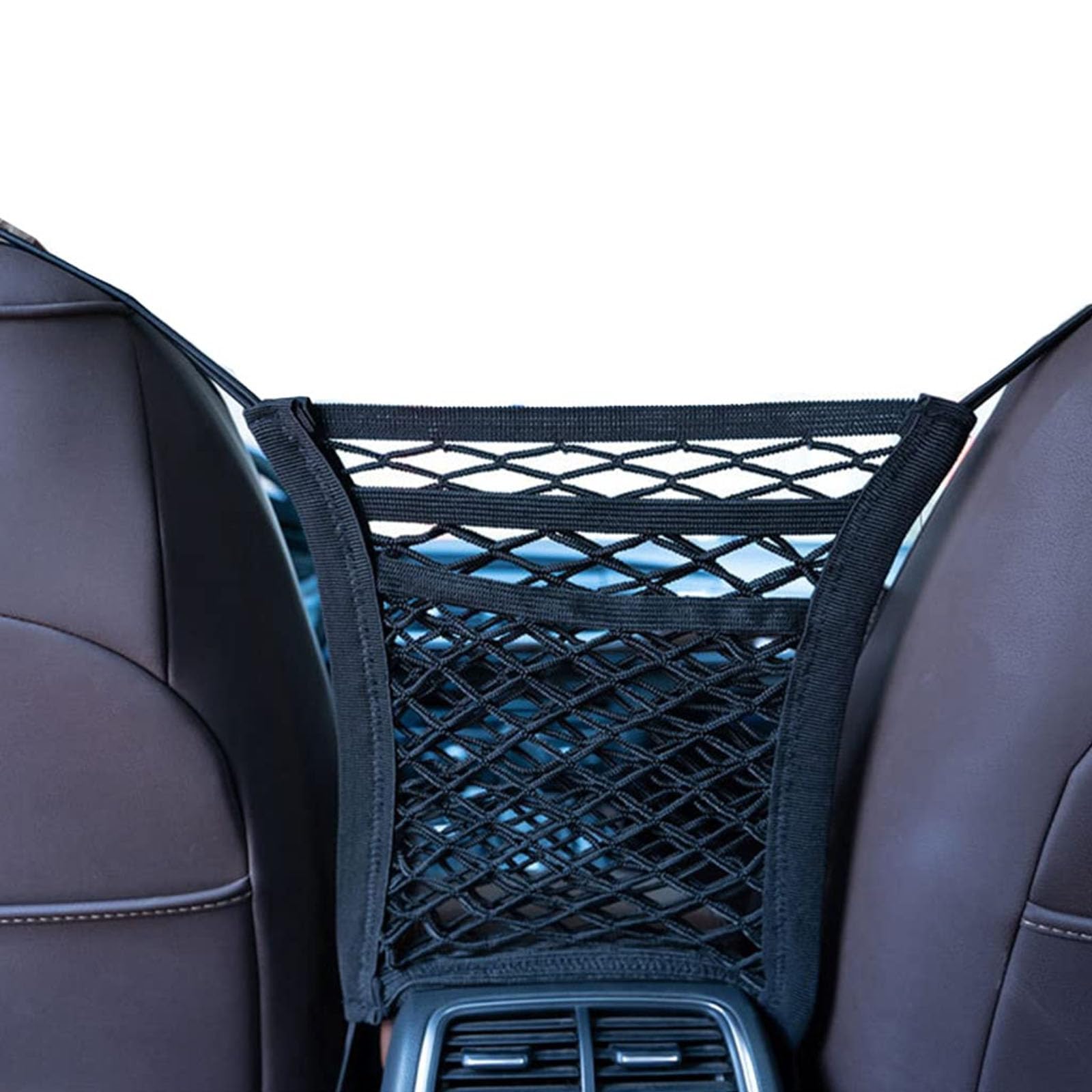 Backseat Car Organizer for Toyota Fortuner 2016-2022 - 3-Layer Mesh Net Holds Purses Tissues Cargo Stretchable Storage Pouch for Seat Back