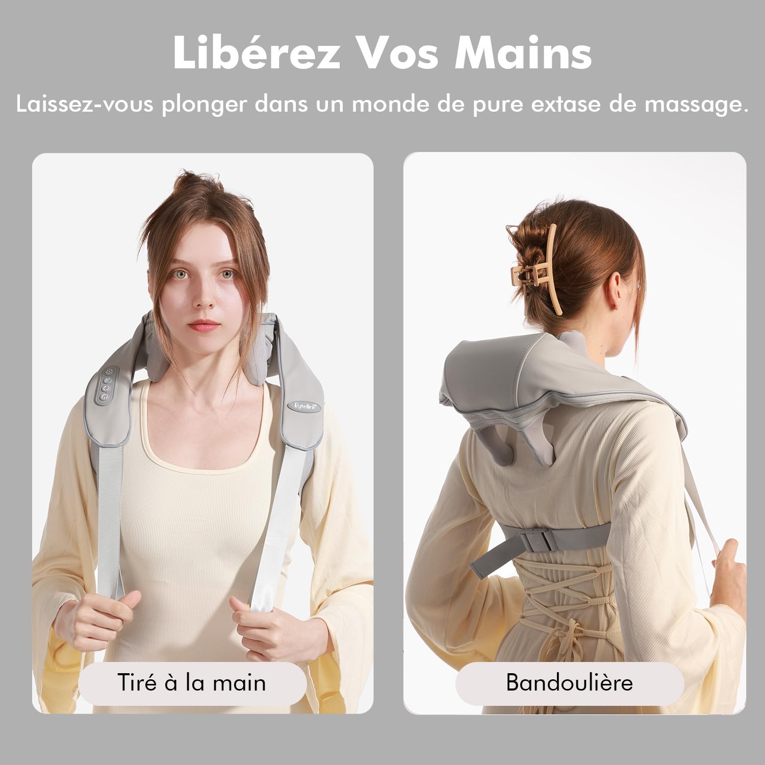 Masseur Cervical, Massage Cervicales et Cou, Masseur Dos et Cervicales, Masseurs Électriques Chauffant avec 3 Vitesses Réglables, Cadeau Noel Homme, Femme, Maman, Papa