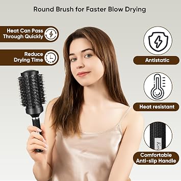 Round Hair Brush for Blow Drying, Barrel Brush for Women