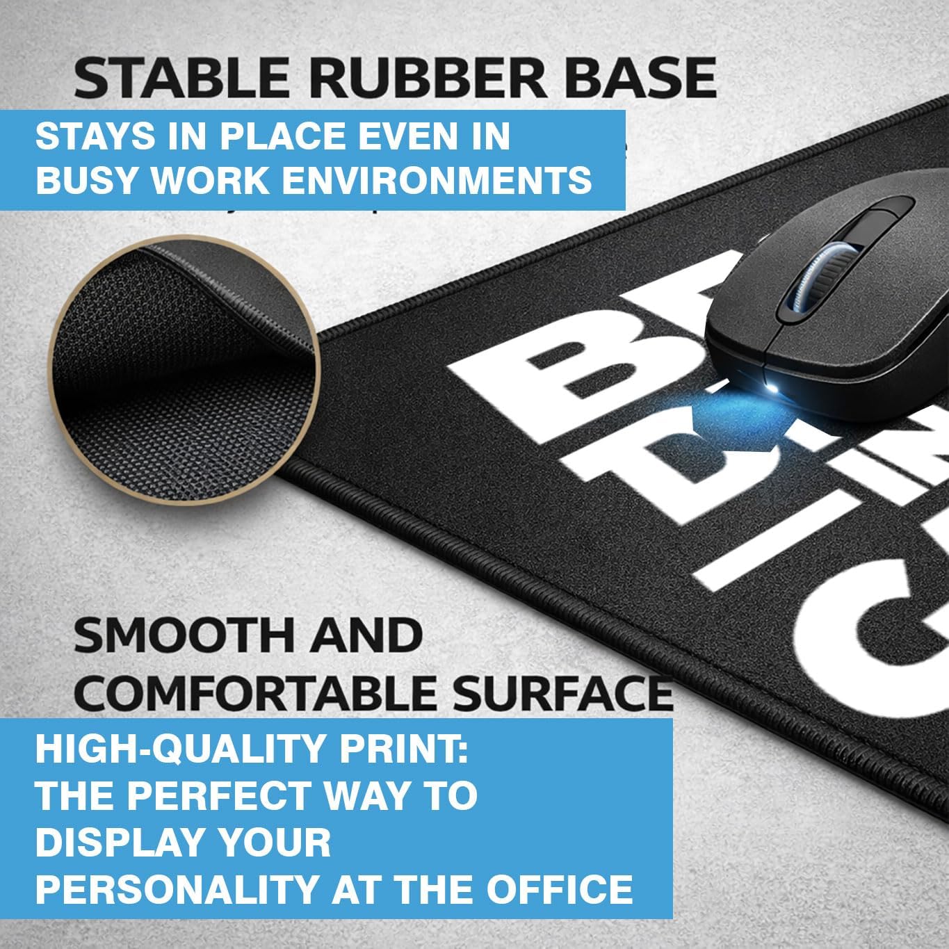 Best Dentist in the Galaxy Mouse Pad Set, Rubber, Black, Non-Slip Base, Office, 9.5x8 Inches, Rectangular, 2 Pack image 3