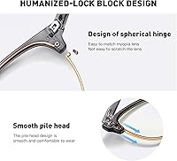 Vista 41 de Lentes Aomaste con bloqueo de luz azul, retro, con semi montura, UV400, lentes transparentes para computadora, unisex