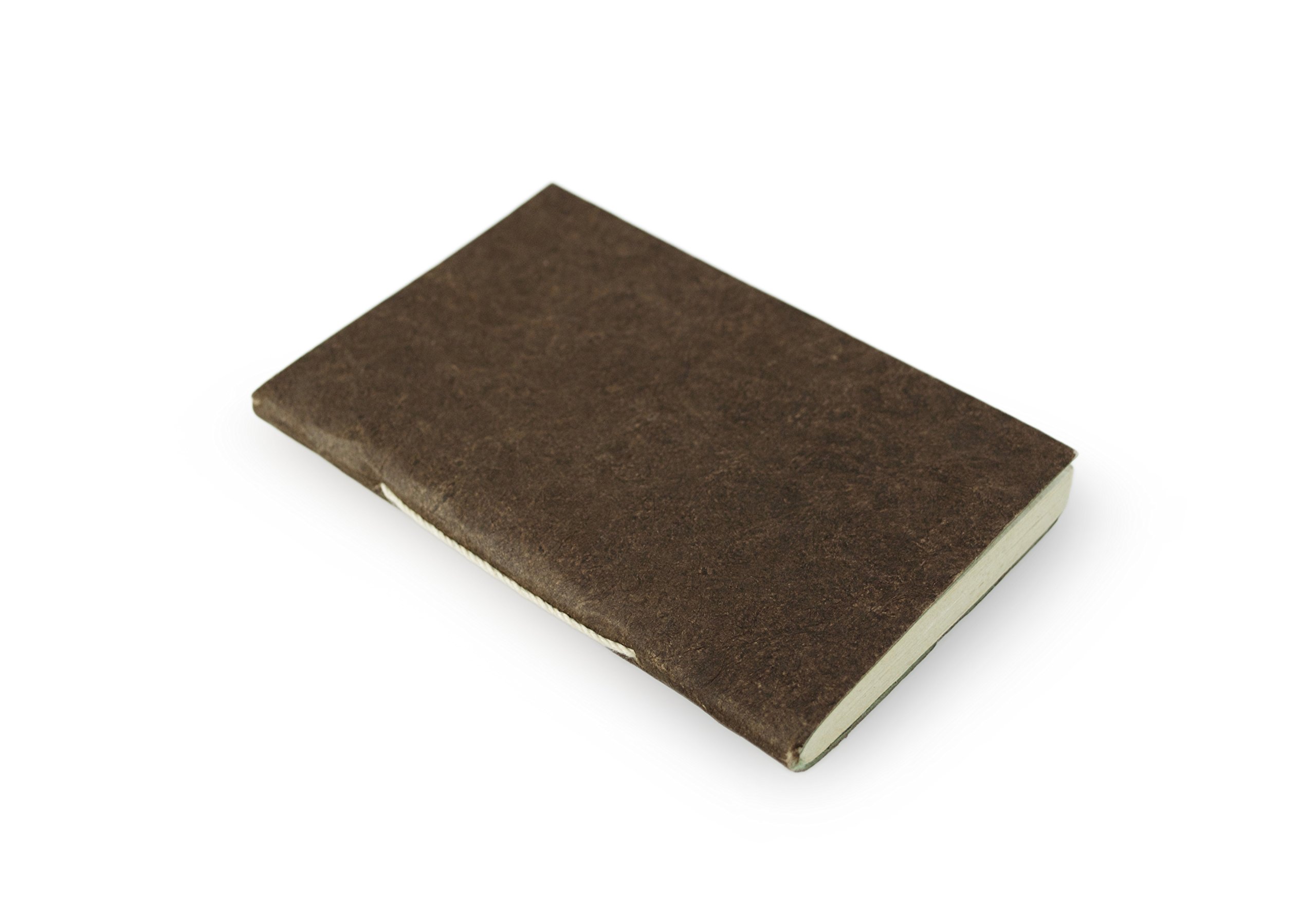 Nepali Companion Pocket Notebook with Handmade Paper and Vegetable-Dyed Cover, Vintage Composition Notebook for Office, School, and Home, 3.5x5 inch Handcrafted in Nepal (Small, Dark Walnut)