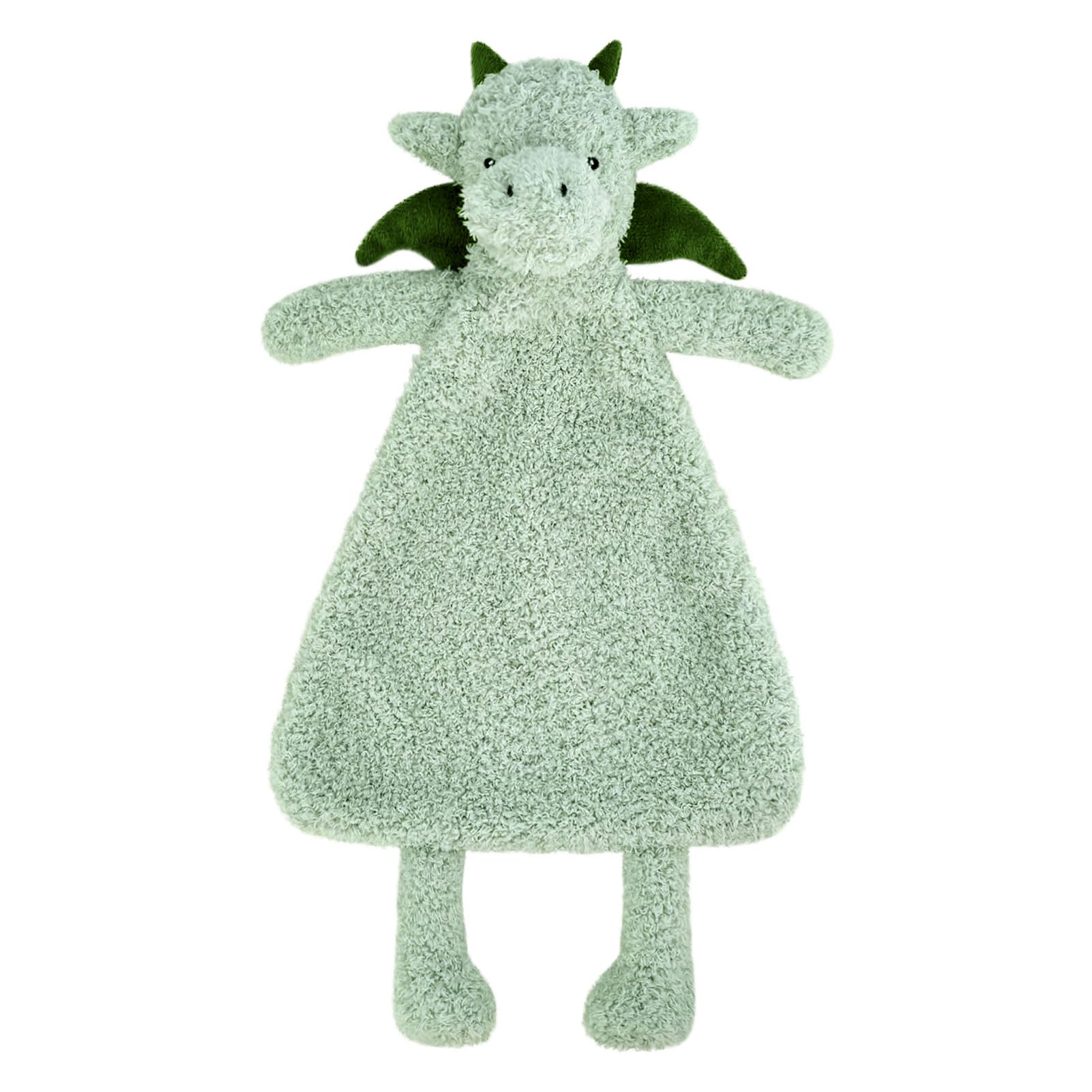 Baby Green Dragon Soft Stuffed Animal Security Blanket, Plush Dinosaur Character Lovey Blanket, Baby Shower/Nursery Gift, Newborn Infant Toddler Snuggle Blankie for Boys Girls, 16 Inches