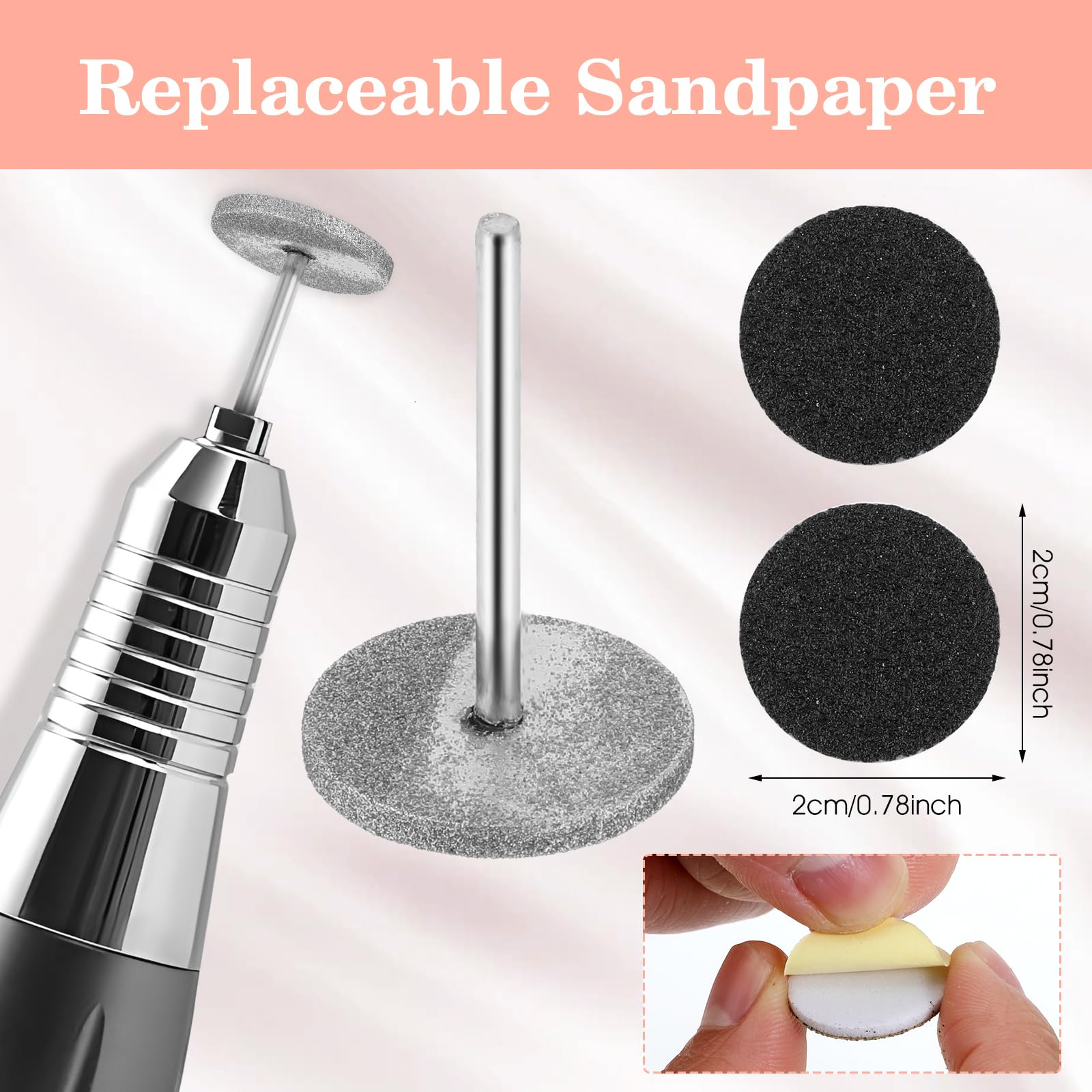 JIEYAO Set di 2 punte per levigatrice unghie, fresa professionale per unghie, per uso elettrico, per pedicure per manicure, cura dei piedi, rimozione delle cuticole in gel acrilico