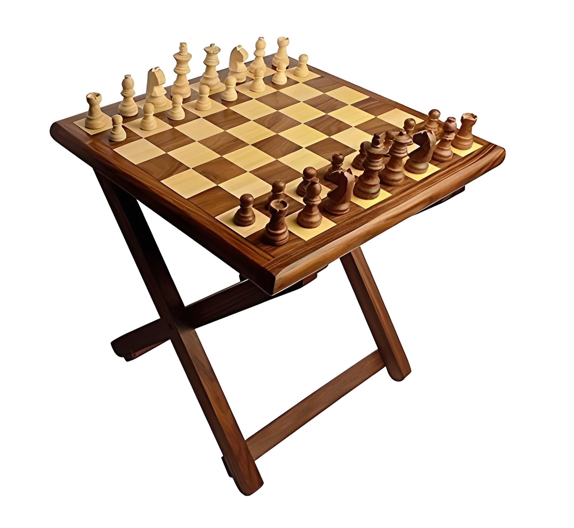 Bros Moon Solid Wooden Chess Table | Wooden Bed Side Coffee Table | Chess Side Table for Bedroom | Night Stand End Table with Foldable Legs for Home (B0CZMCLTYQ) Amazon Price History, Amazon Price Tracker