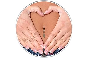 Dangly Feather Belly Ring: Glimmering Gold, Enchanting White Opal