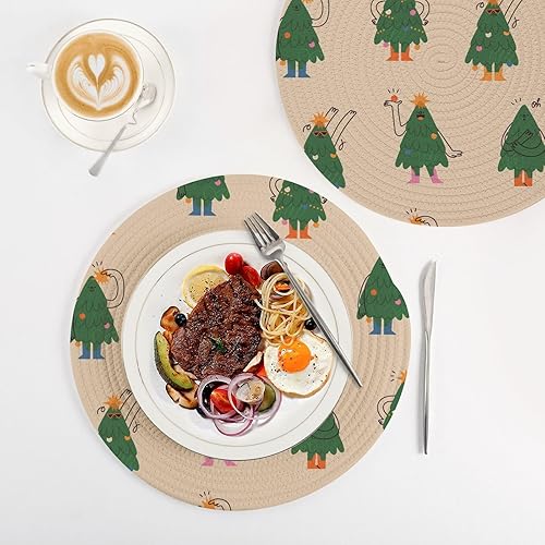 Miniatura 4 de Salvamanteles divertidos para árboles de Navidad, 3 piezas, resistentes al calor, para platos calientes, trípode para ollas instantáneas para