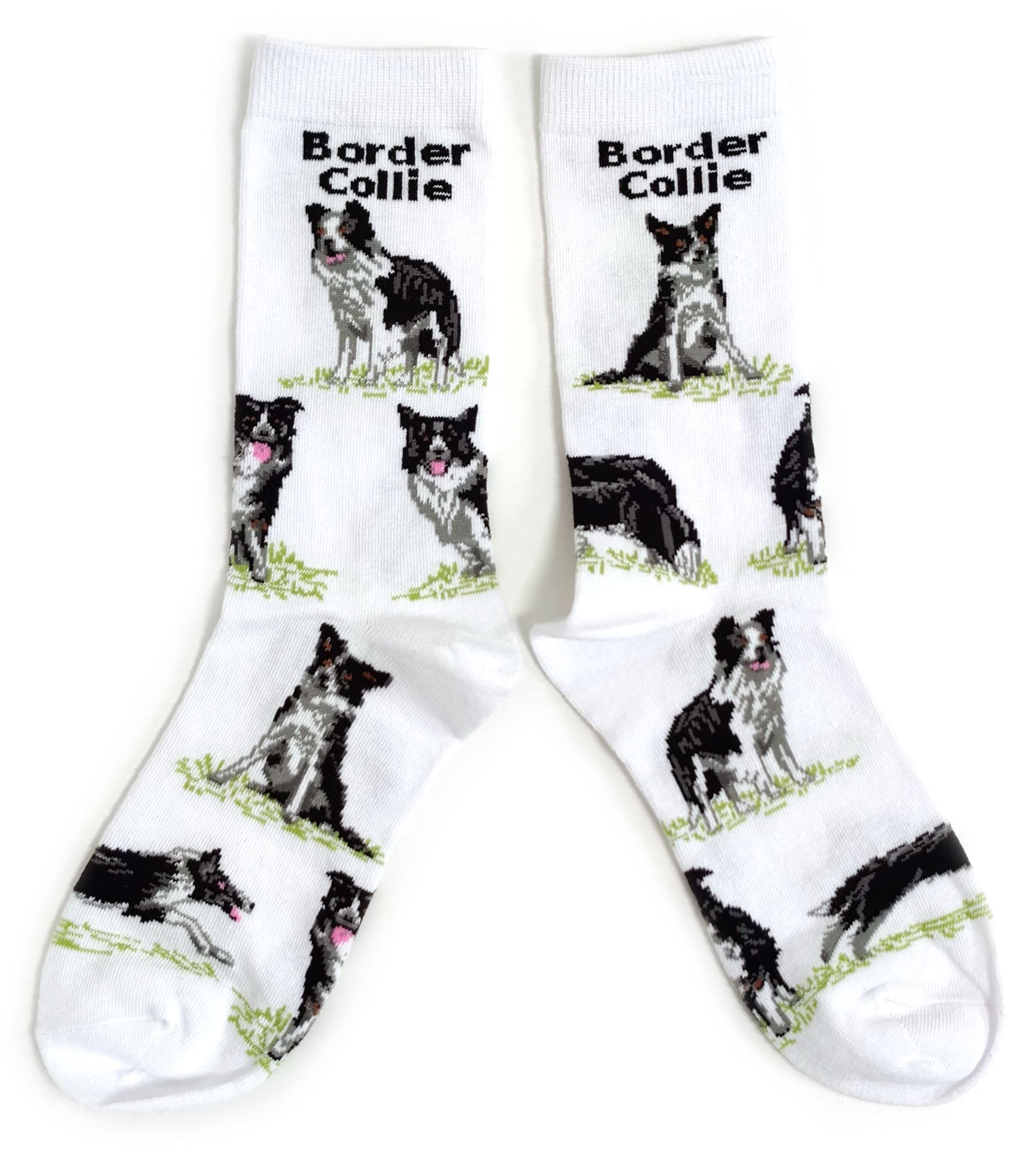Sock Shack Women's White Border Collie Sheepdog Socks 4-8 Uk / 37-42 Eur / 6-10 Us