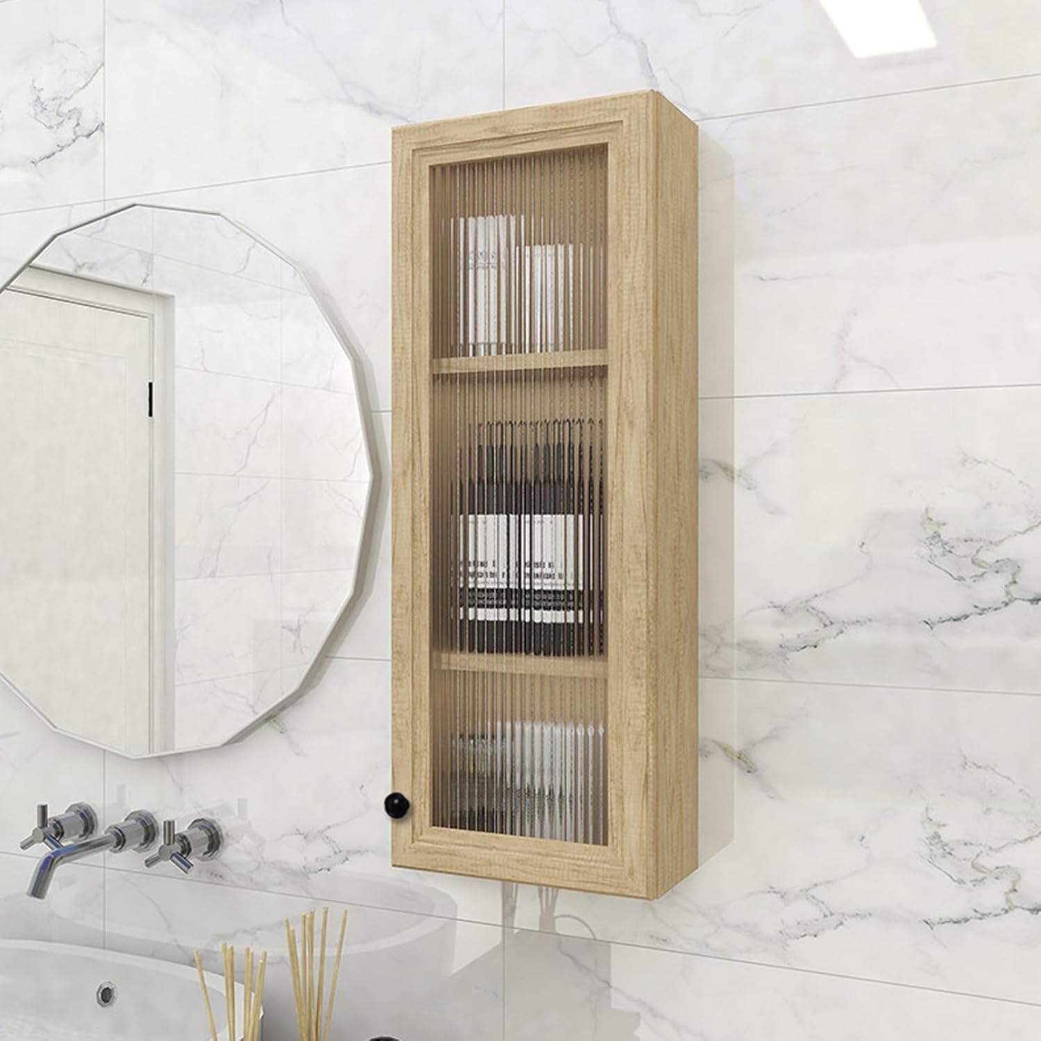 Wall Cabinet with Doors for Kitchen Bathroom Storage, Wall Mount Cabinets Hiding Floating Shelf, Kitchen Walls Cabinets Storage Organizer with Doors and Shelves for Living Room Bedroom,C-30/11.8in