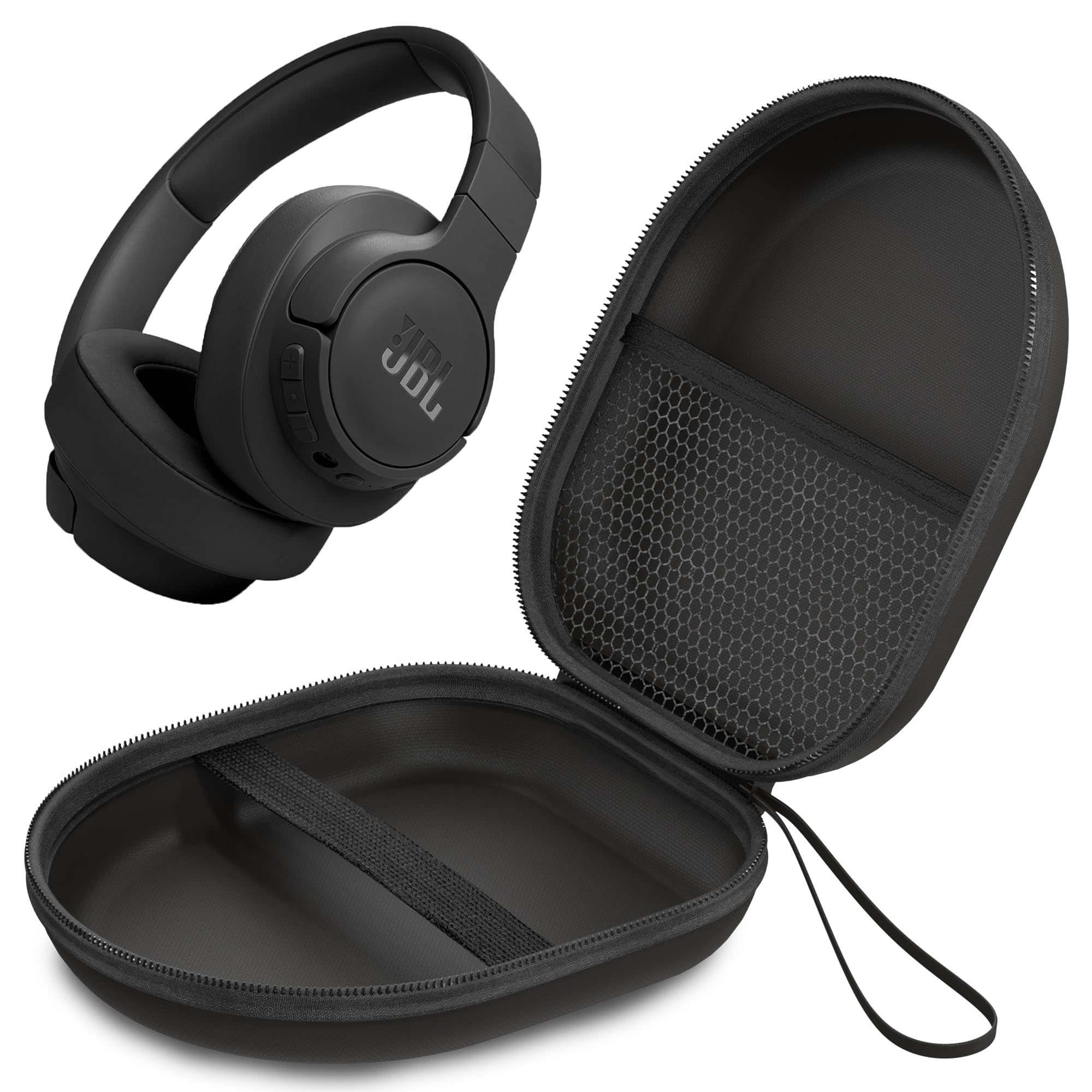 Sounce Headphone Case for JBL Tune 770NC Wireless Headphone | Portable Carrying Case Cover | Hard EVA Shell Travel Storage Case with Shockproof, Waterproof, and Premium Protective Cover – (Black)