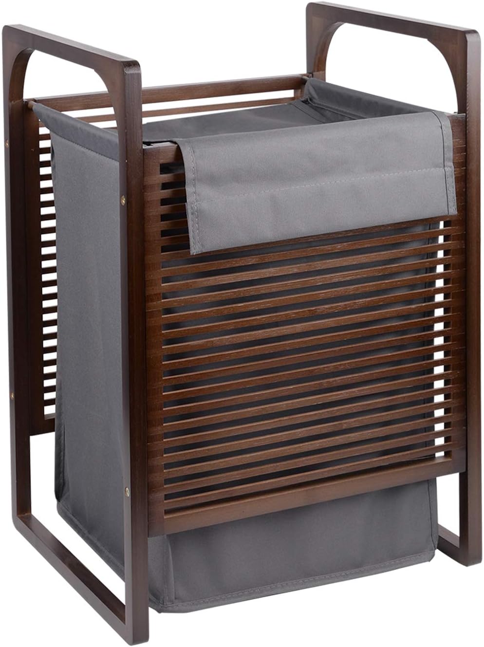 KINGLAND Bamboo Hamper Laundry Storage Basket Bamboo Laundry Hamper with Oxford Fabric Liner