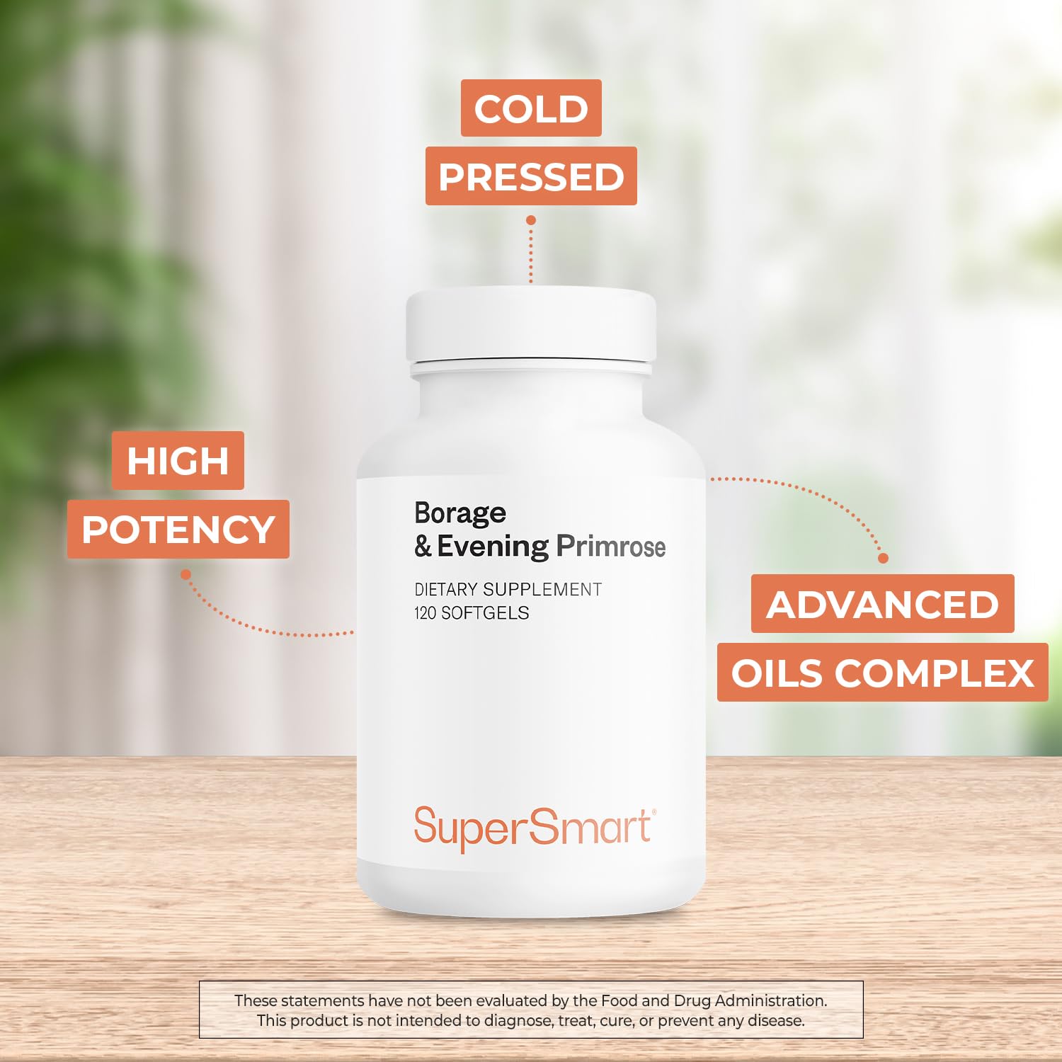 Supersmart - Borage & Evening Primrose (High Potency) - GLA Oil Gamma Linolenic Acid Cold Pressed - with Vitamin E, Borage Oil & Evening Primrose Oil Supplement | Non-GMO & Gluten Free - 120 Softgels — Amazon image 2