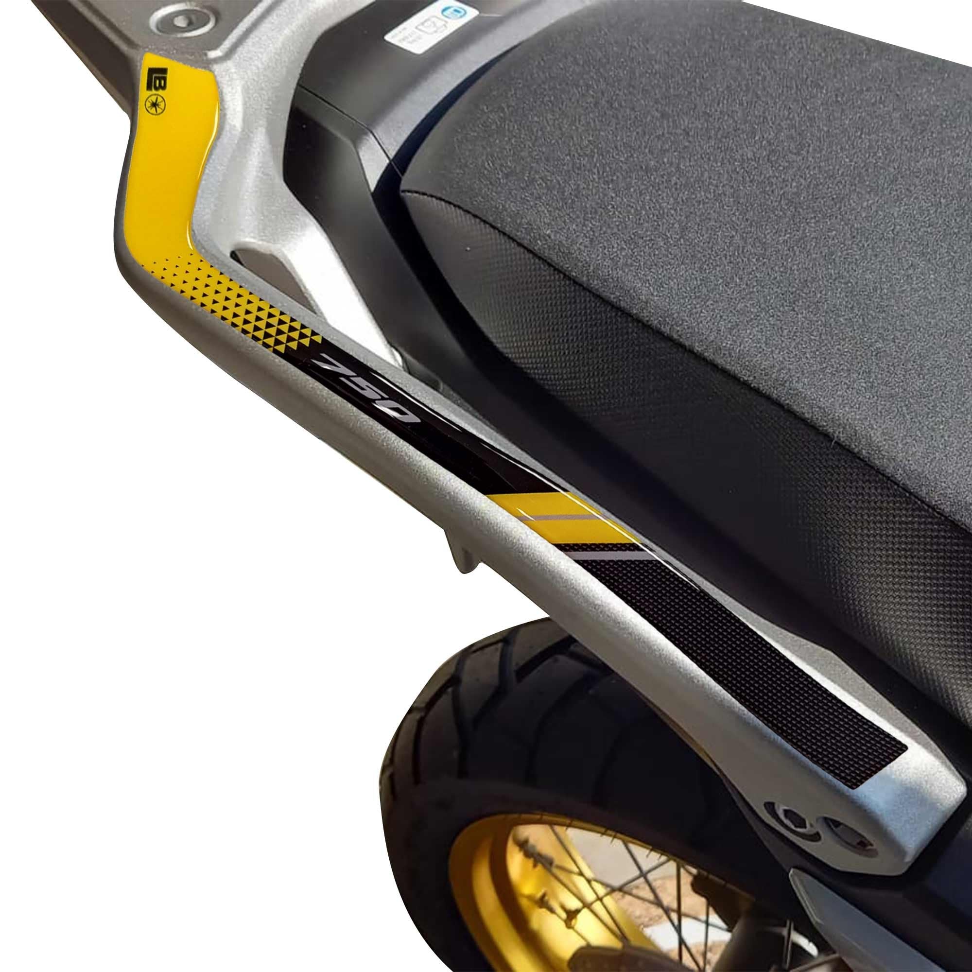 Autocollants 3D moto Honda Transalp 2025 jaune protection résine poignées