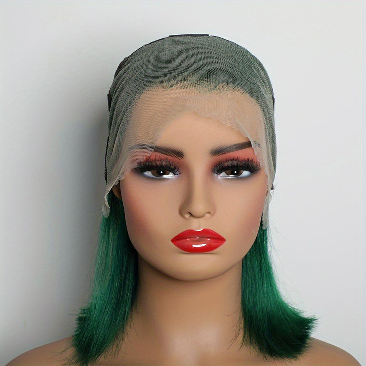 Amazon.com : Green Bob Wig Human Hair Lace Front Wigs 13x4  display picture 1