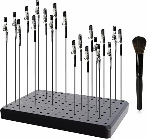 1 base de soporte de pintura y 1 cepillo de limpieza, 10 piezas de clip de cocodrilo de 7.3 pulgadas y 10 piezas de clip de cocodrilo de 5.9