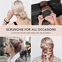 Vista 5 de Kitsch Funda de almohada de satén para cabello y piel, y coleteros de satén para mujeres con descuento