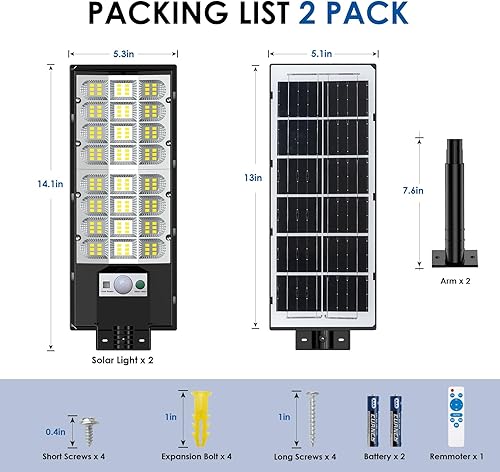 Miniatura 7 de Farolas solares para exteriores, iluminación LED solar del atardecer al amanecer, impermeable, gran angular, sensor de movimiento y control remoto,