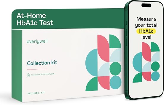 اختبار Everlywell في المنزل HbA1c Lab للنساء والرجال، يقيس الهيموجلوبين A1c للحصول على نتائج دقيقة من المختبرات المعتمدة من CLIA في غضون أيام، للأعمار من 18 عامًا فما فوق