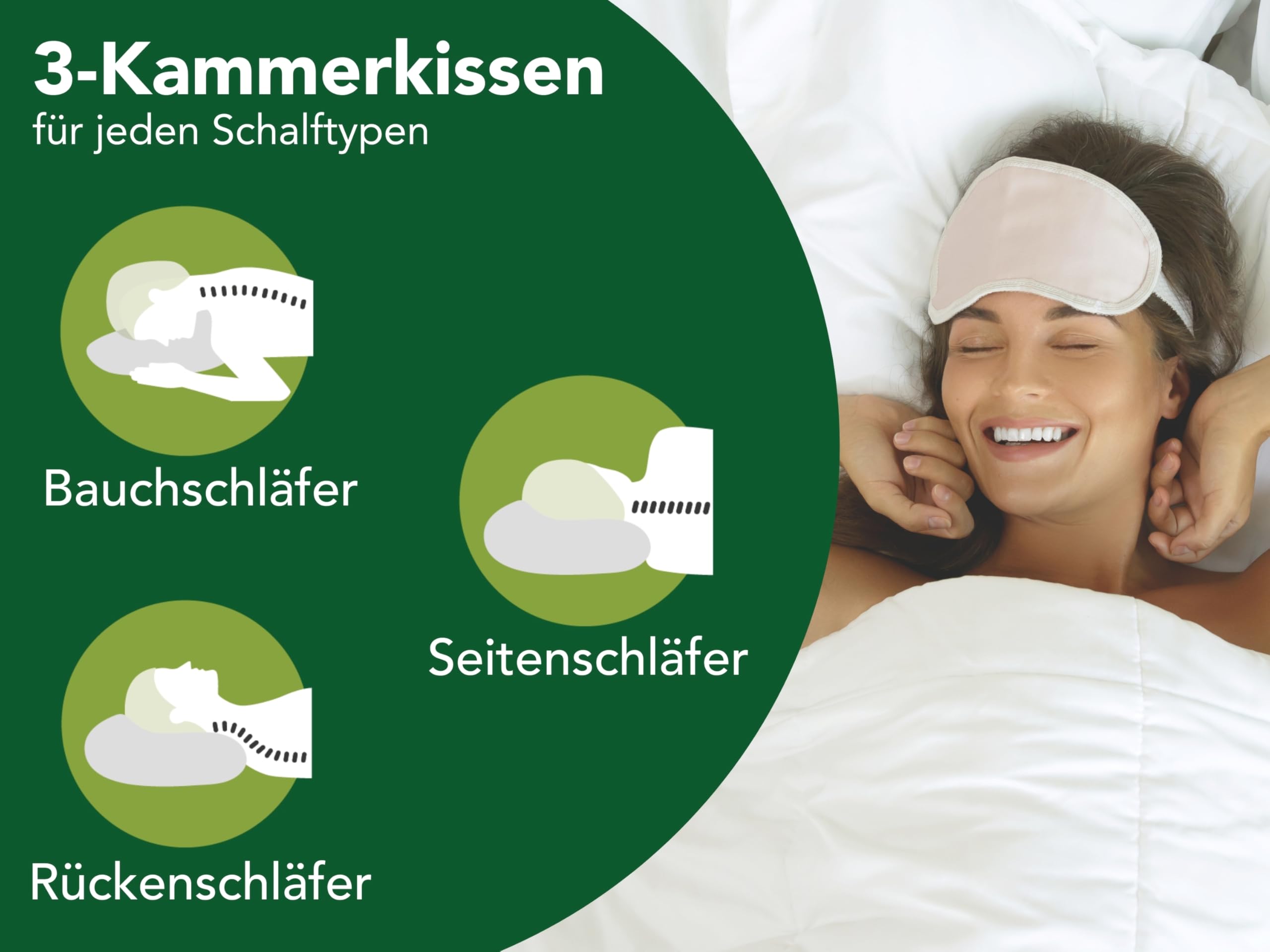 DREAMSTAR Daunenkissen 80 x 80 cm | 3-Kammer Daunenkopfkissen | Kopfkissen 80 x 80 Daunen & Federn | Kissen Öko-TEX® | Top Hotelqualität | Allergiker geeignet