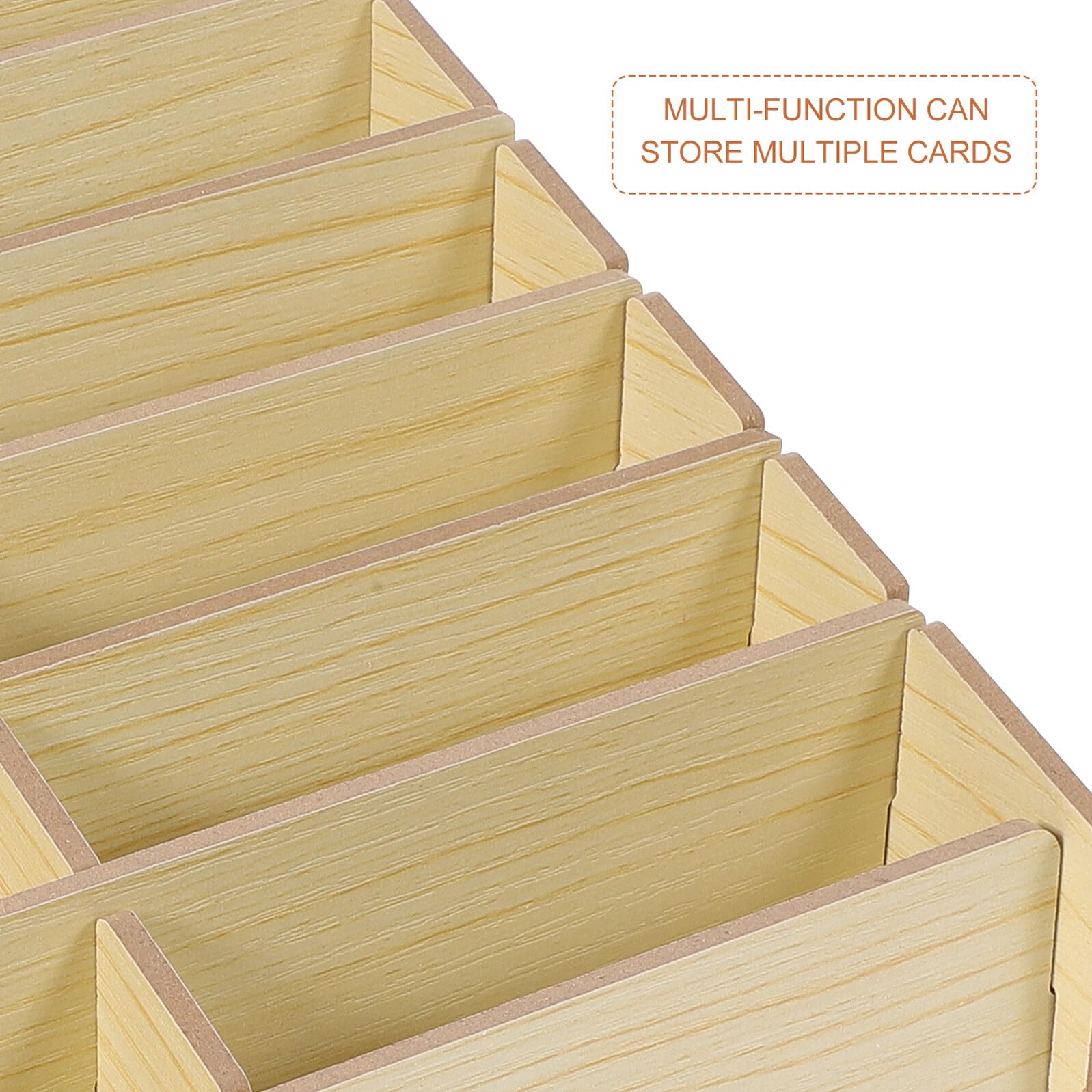 Scatola per Carte da Gioco Multi-griglia in Legno Beige | Capienza Ampia, Trasporto Pratico, per Piccoli Oggetti e Carte da Gioco, Organizer Compatto