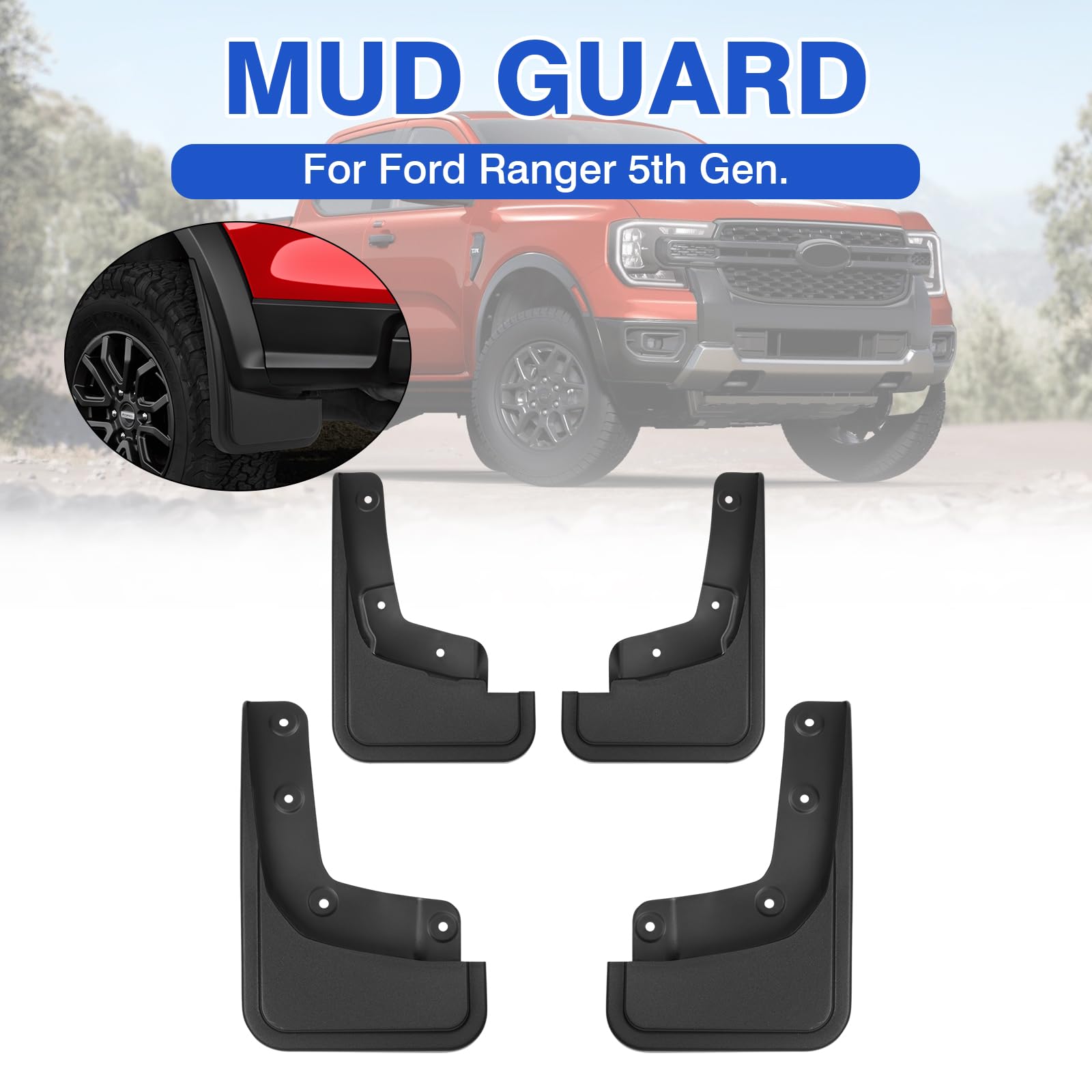 MTGSTOCL Mud Flaps, Splash Guards Fit For Ford Ranger 2024