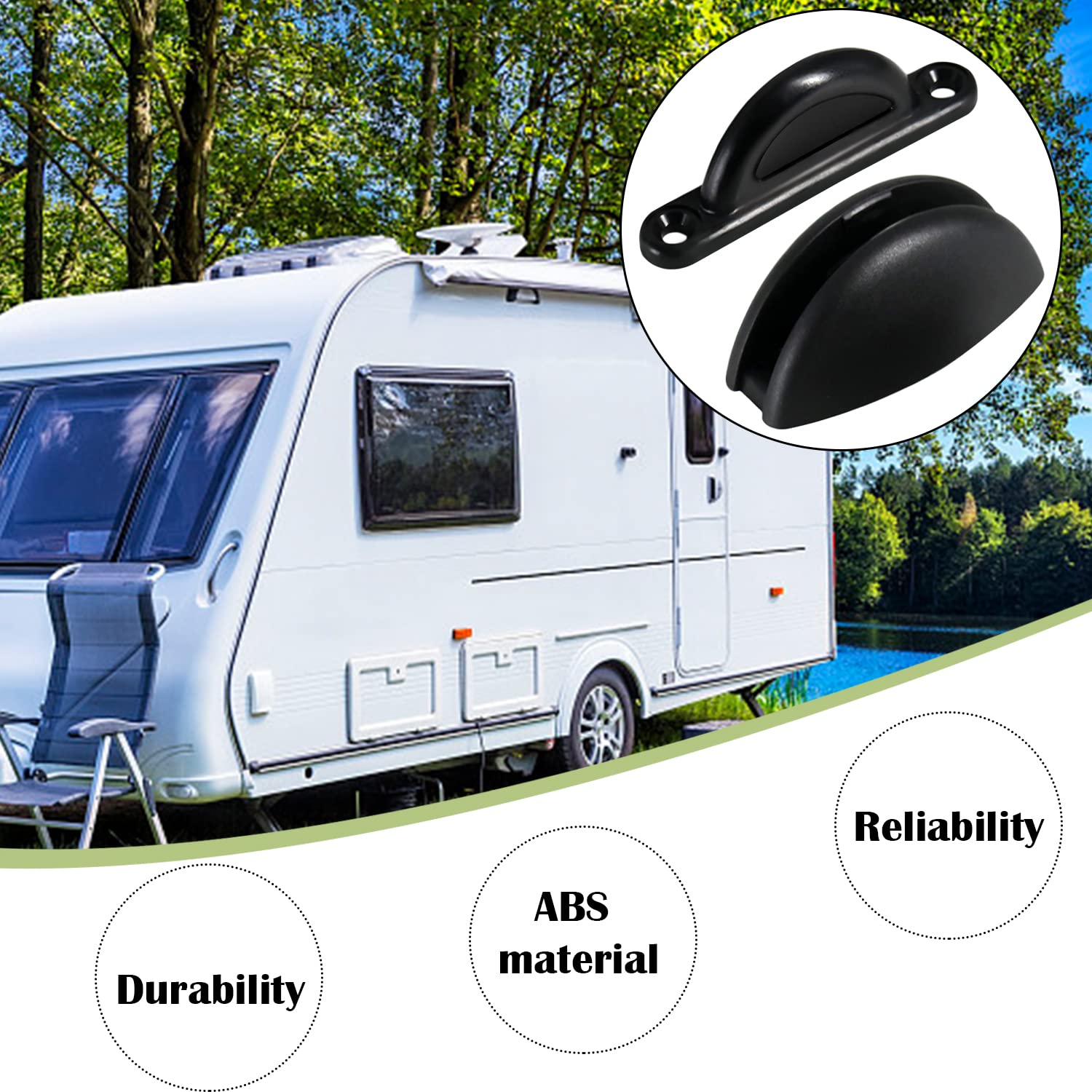 Fermaporta Camper Nero 2 Pezzi Serratura di Bloccaggio Bianca Fermaporta a Forma di T Accessori Camper